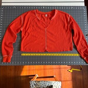 BP orange Long Sleeve Crop Top